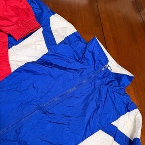 NWT Nucleus Mens L Red White Blue Windbreaker Full-Zip Jacket 80s/90s Retro USA